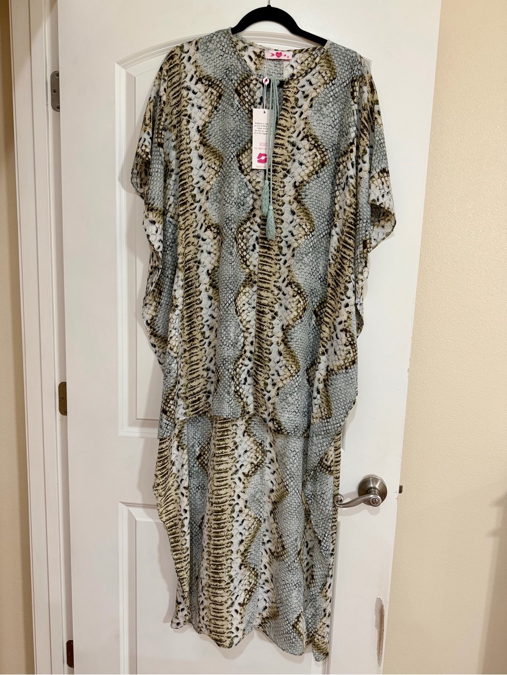 Buddy Love Snake Print Hi/Low Dress - Gray & Tan